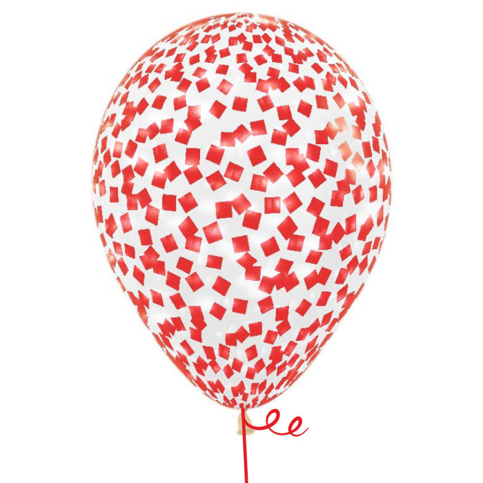 Надуть гелием свой шар с конфетти