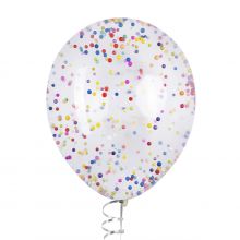 ШАР ПРОЗРАЧНЫЙ С КНОФЕТТИ ШАРИКИ ПЕНОПЛАСТА 1 ШТ., 30 СМ. С ГЕЛИЕМ