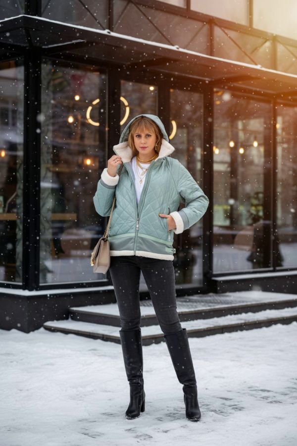 Куртка "Классика" верблюжья шерсть, арт.309 [бирюзовый]