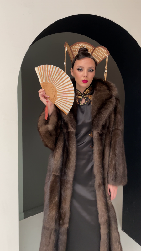 Соболь натуральный цвет темный с высокой ст 5 седины от Скорняковой