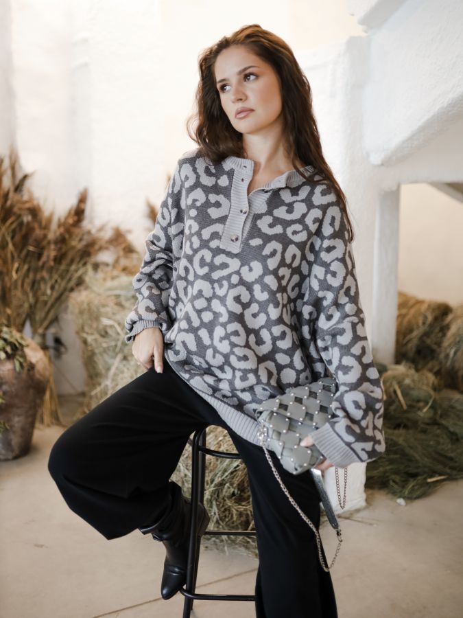 Свитер леопард