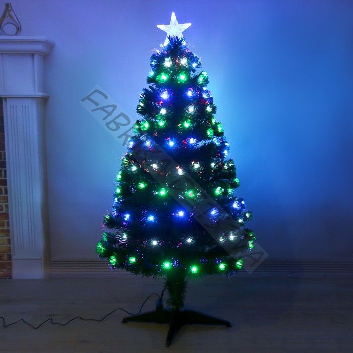 Ёлка светодиодная «Свечение» 120 см, диаметр нижнего яруса 65 см, 125 ПВХ веток, свечение RGB