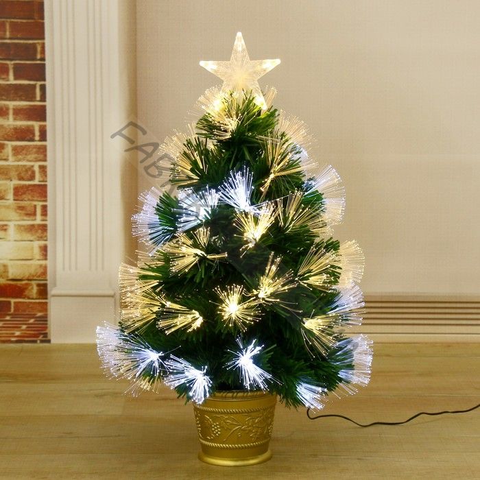 Ёлка светодиодная «Пучок перелив» 60 см, 55 ПВХ веток, 8 режимов, свечение белое/тёплое белое