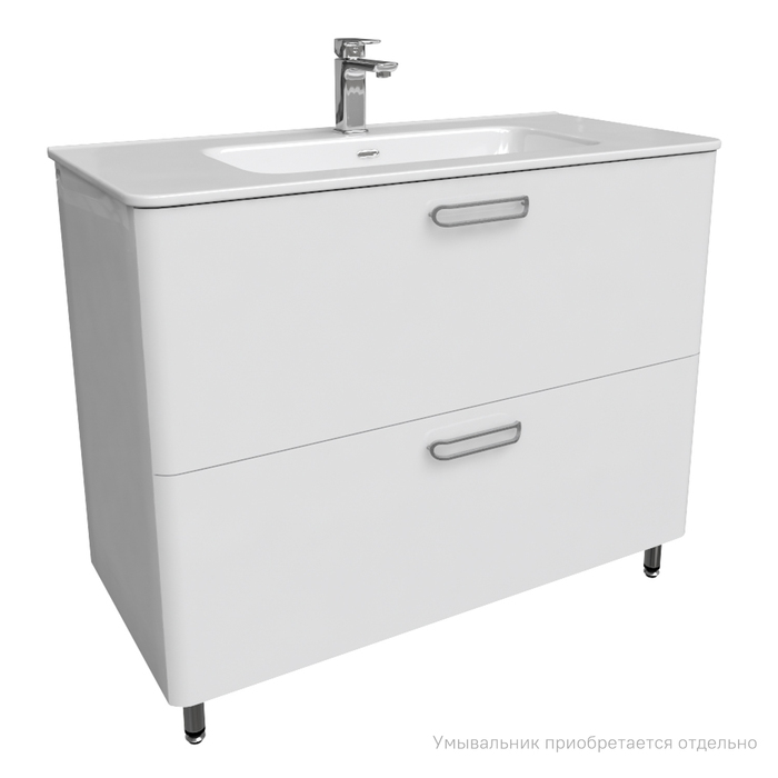 Тумба напольная, белая, 100 см, Brick, IDDIS, BRI10WFi95