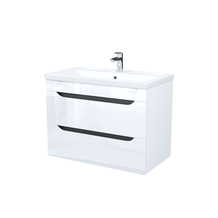 Тумба с умывальником, подвесная, 80 см, белый, Ray, IDDIS, RAY80W0i95K