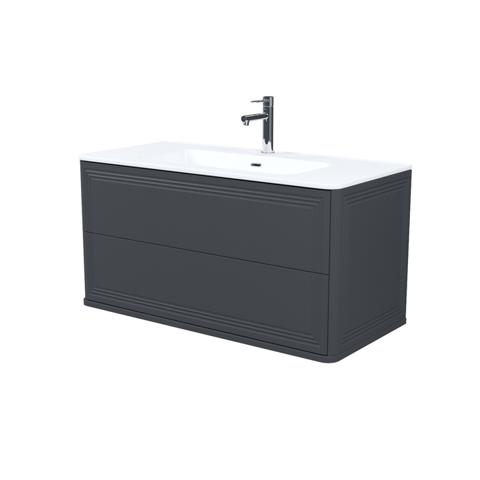 Тумба с умывальником, подвесная, 100 см, темно-серый, Oxford Neo, IDDIS, OXN10D0i95K