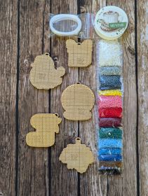 КНИ_МИНИ_102 Картины бисером. Комплект новогодних игрушек. Набор для вышивки бисером.