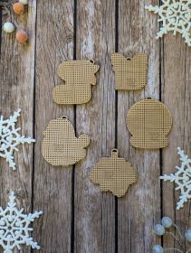 КНИ_МИНИ_102 Картины бисером. Комплект новогодних игрушек. Набор для вышивки бисером.