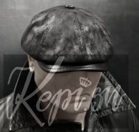 Кепи восьмиклинка кожаная Hell-o хулиганка замшевая