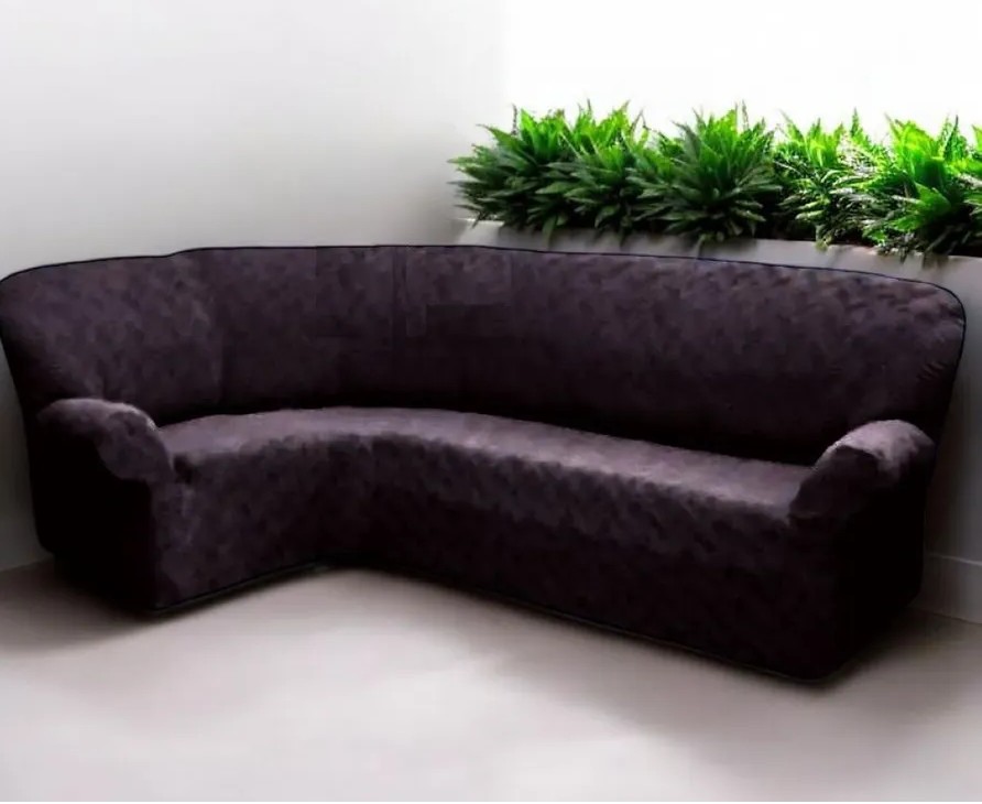 Чехол на угловой диван без оборки Жаккард,шоколадный