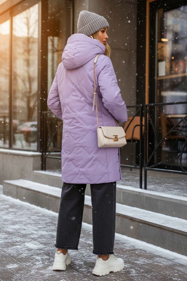 Куртка верблюжья шерсть, арт.316 [сиреневый]