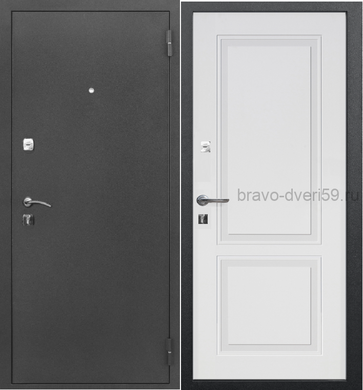 Нэо 70 мм Серебро/белый шелк  входная дверь в квартиру