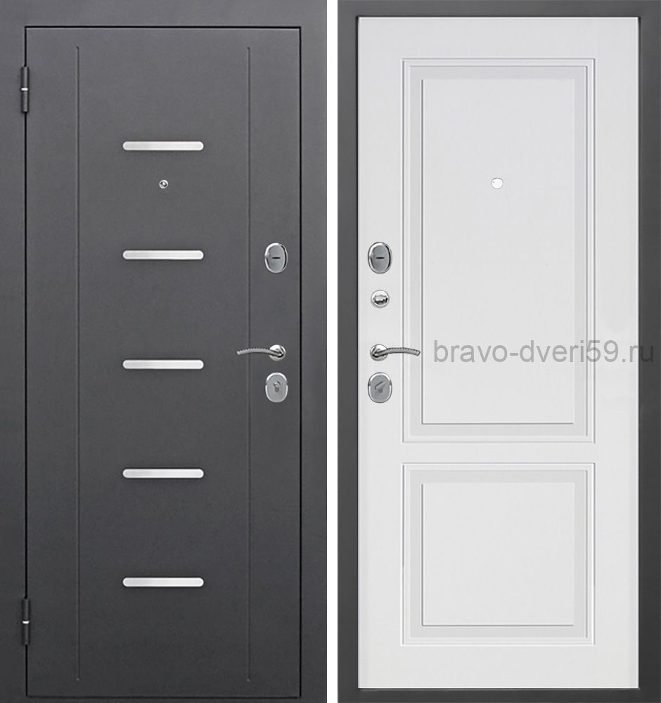 Входная дверь Ferroni Гарда 7,5 см Серебро Велюр Белый Софт