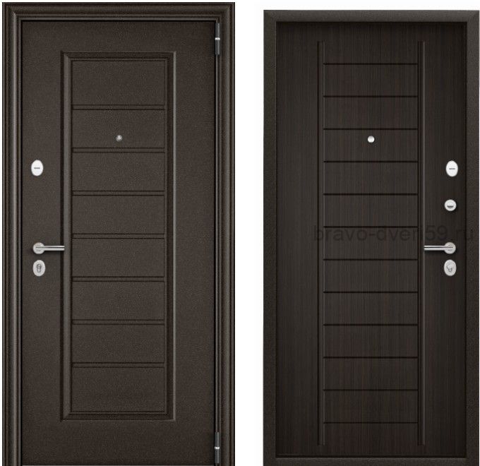 DELTA PRO MP Букле коричневый / ПВХ Лиственница темная квартирная дверь