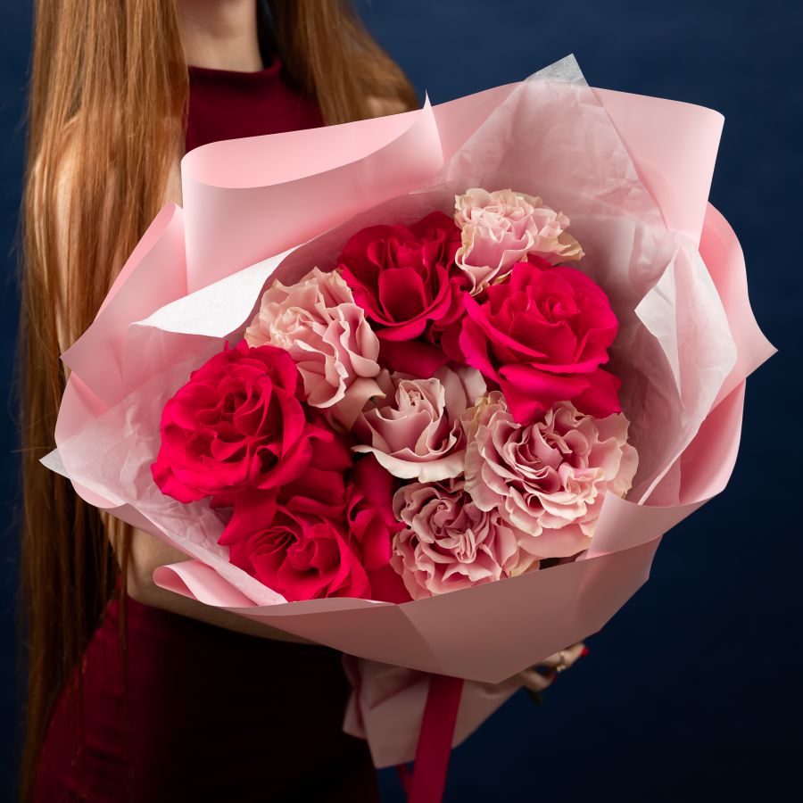 Букет " 9 французских роз микс"