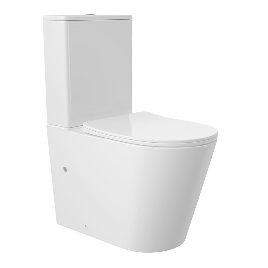 Aqueduto комплект: CONE Plus Унитаз напольный 660*360 безободковый с бачком, Tornado,  сиденье с микролифтом, белый глянцевый