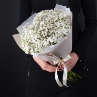Букет из белой гипсофилы "Лёгкий ветерок"