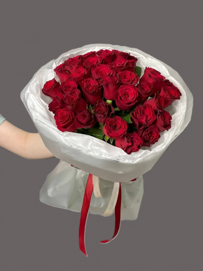 Букет 25 красных роз