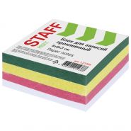 Блок для записей STAFF, проклеенный, куб 8×8 см, 350 листов, цветной, 120384