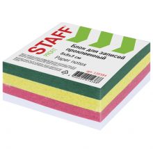 Блок для записей STAFF, проклеенный, куб 8×8 см, 350 листов, цветной, 120384