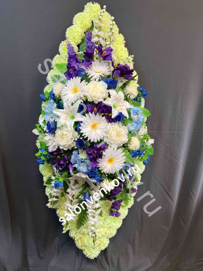Элитный искусственный траурный венок N33, РАЗМЕР 110см,125см,140см,160см,180см