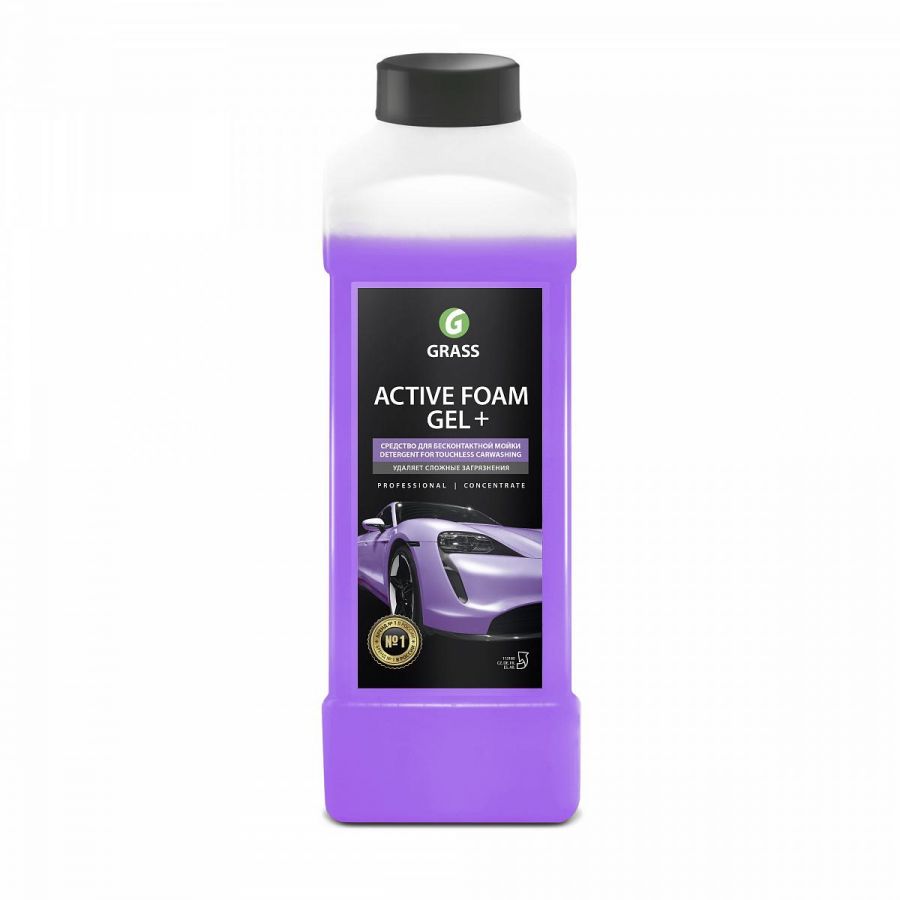 GRASS  Автошампунь, активная пена "Active Foam Gel +", 1л