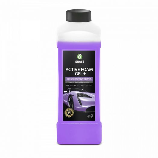 GRASS  Автошампунь, активная пена "Active Foam Gel +", 1л