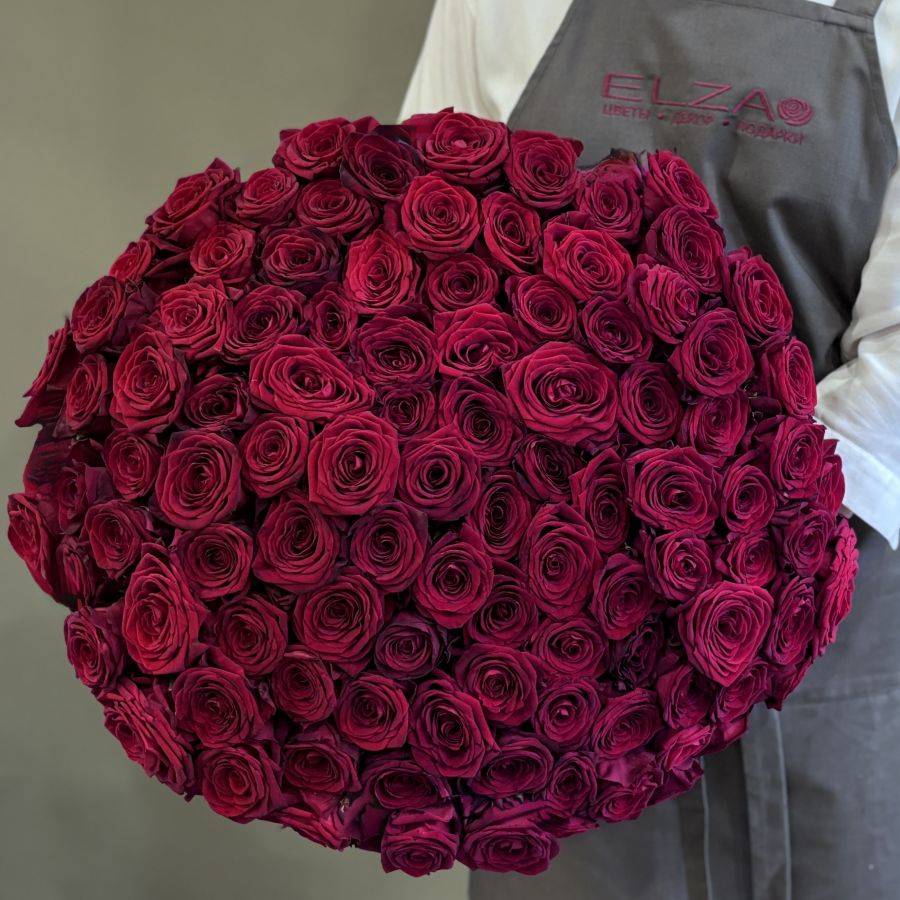 101 красная роза 80см