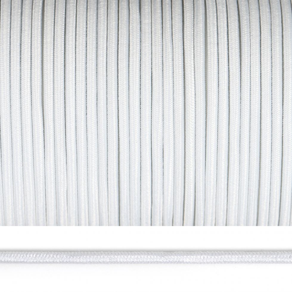 Резинка шляпная эластичный шнур круглый Белый разные диаметры (TBY-ШЛ.101)
