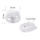 фото Фиксатор пластиковый для шнура 23х20мм, 2 отв.5мм 2 шт в уп прозрачный