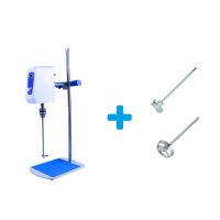 Комплект: Верхнеприводная мешалка Labdevices-5, 60 Ватт, до 5 литров, цифровой дисплей + мешальники 2 шт.