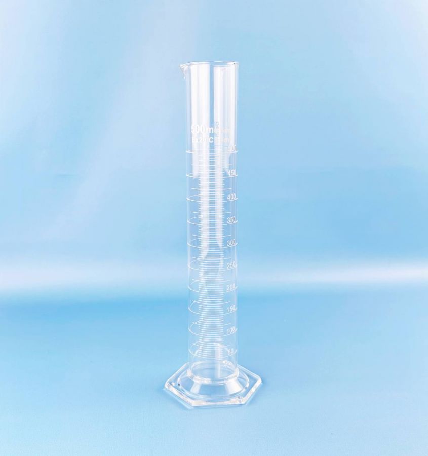 Цилиндр мерный Labdevices 1-500-2, 500 мл, с носиком, стекло, градуированный, со стеклянным шестиугольным основанием