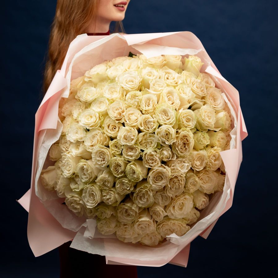 Роза белая от 7 шт (60см)