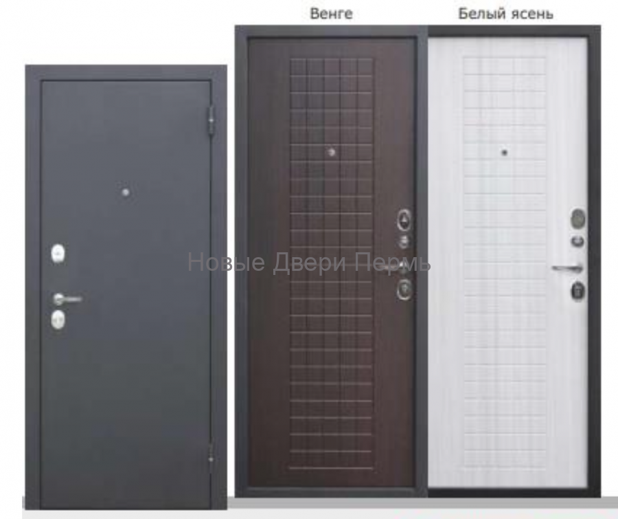 Входная дверь ГАРДА Муар – металлическая дверь антрацит с МДФ панелью Венге или Белый ясень
