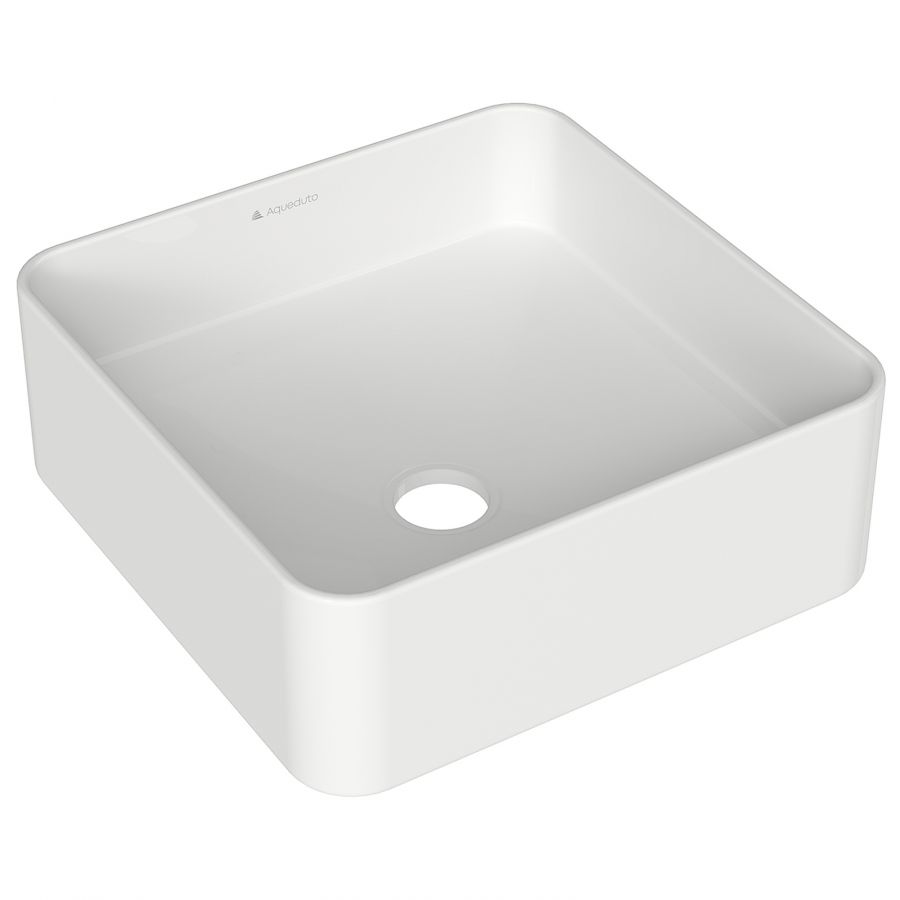 Aqueduto ESPIRAL Раковина накладная квадратная 370*370, белый глянцевый