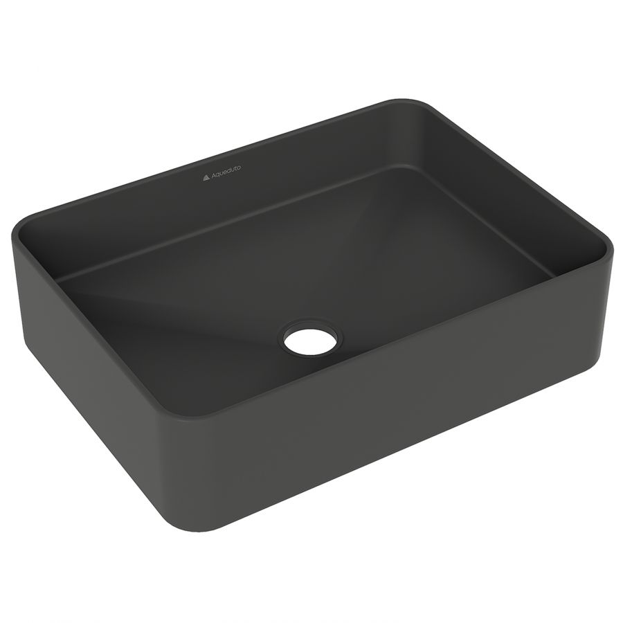 Aqueduto ESPIRAL Раковина накладная прямоугольная 370*500, черный матовый