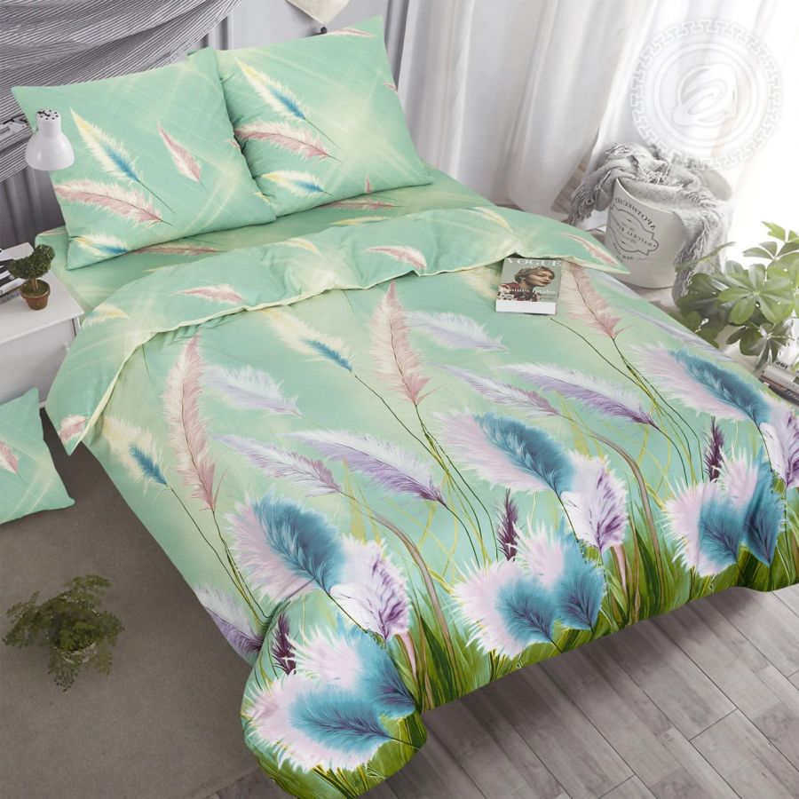 «Астильба» (DE LUXE) постельное белье Поплин Евро