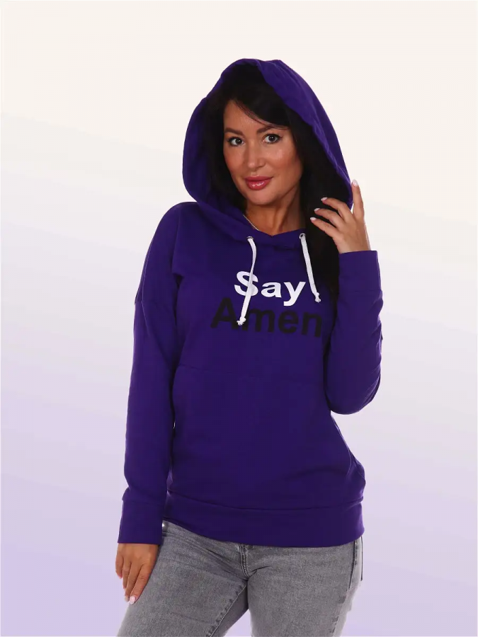 Худи с капюшоном арт. 1031 [фиолетовый]