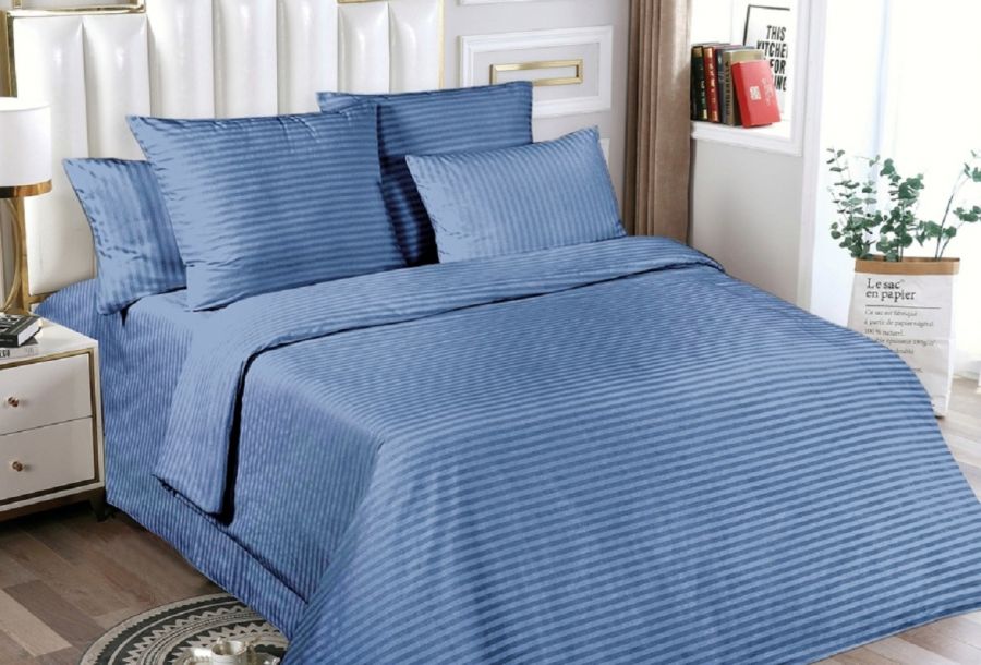 Поплин семейный [в ассортименте] Премиум ПЭлит-105 синий постельное белье