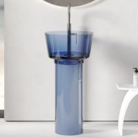 Раковина отдельностоящая прозрачная ABBER Kristall AT2702Saphir-H синяя