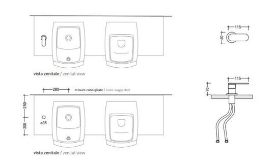 Смеситель Flaminia Una Mixer схема 2 Смеситель Flaminia Una Mixer схема 2