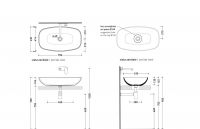 Накладная раковина Flaminia NudaSlim 75 Countertop Basin 75х43 схема 3