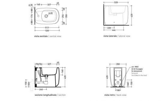 Биде Flaminia Mono MN217 схема 4
