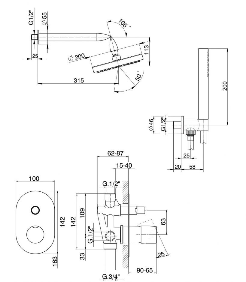 Душевая система Flaminia FL2550 ФОТО