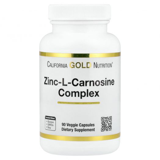 Цинк Л карнозин 90 капсул Zinc-L-Carnosine California Gold Nutrition, США