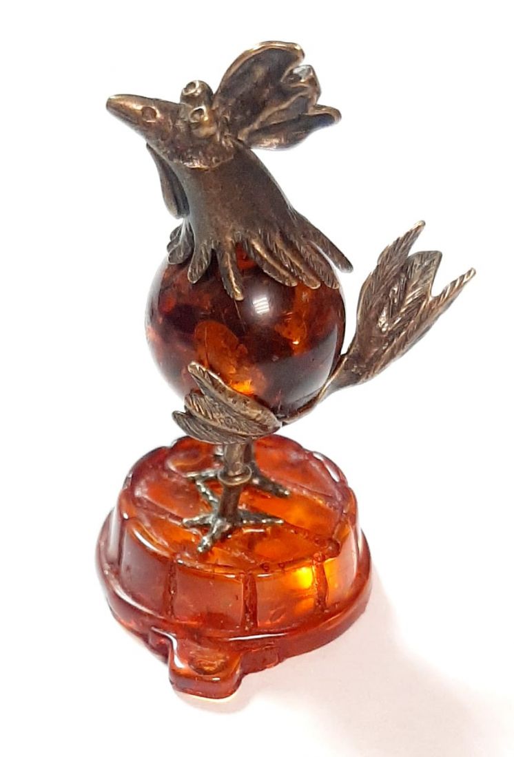 Фигурка Петух на янтаре