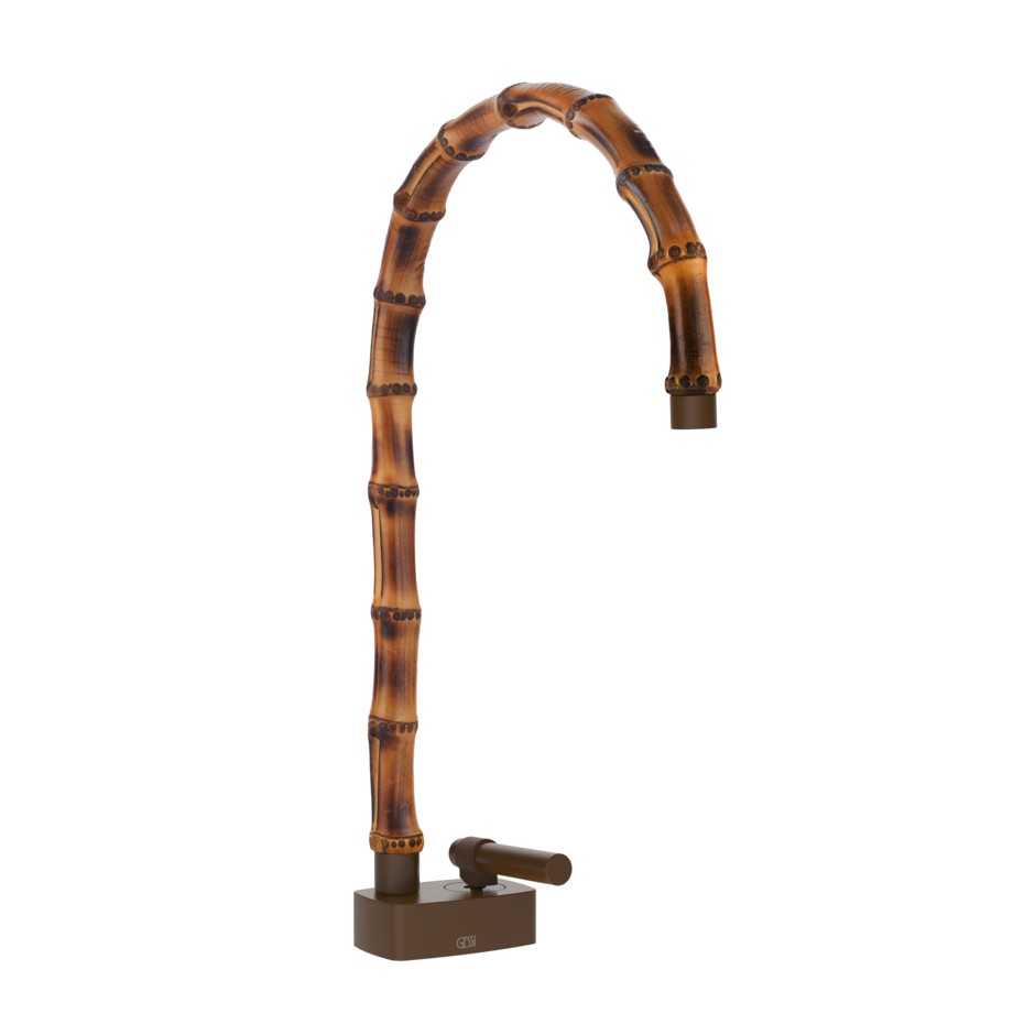 Смеситель для раковины Gessi Jacqueline 77003 с высоким поворотным изливом и металлическим вентилем без донного клапана