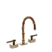 Смеситель для раковины Gessi Jacqueline 77011 с низким изливом и металлическим Г-образным вентилем на 3 отверстия схема 2