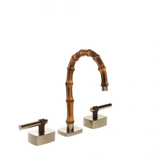 Смеситель для раковины Gessi Jacqueline 77011 с низким изливом и металлическим Г-образным вентилем на 3 отверстия схема 2