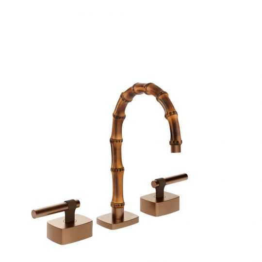 Смеситель для раковины Gessi Jacqueline 77011 с низким изливом и металлическим Г-образным вентилем на 3 отверстия схема 5